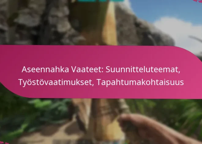 Aseennahka Vaateet: Suunnitteluteemat, Työstövaatimukset, Tapahtumakohtaisuus