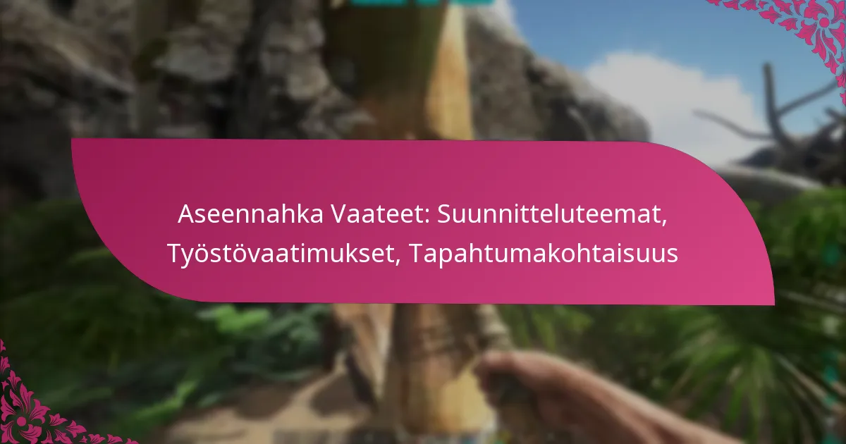 Aseennahka Vaateet: Suunnitteluteemat, Työstövaatimukset, Tapahtumakohtaisuus