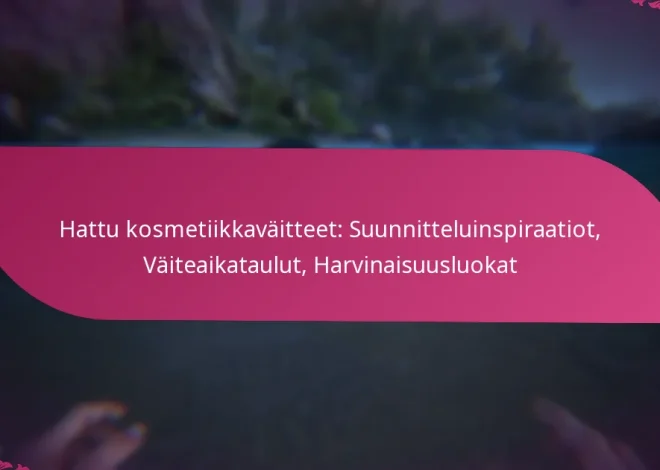 Hattu kosmetiikkaväitteet: Suunnitteluinspiraatiot, Väiteaikataulut, Harvinaisuusluokat