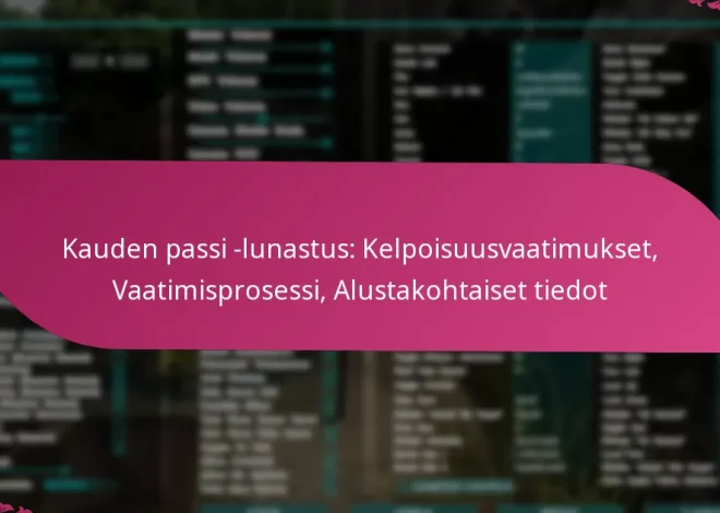 Kauden passi -lunastus: Kelpoisuusvaatimukset, Vaatimisprosessi, Alustakohtaiset tiedot