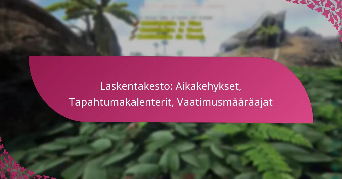 Laskentakesto: Aikakehykset, Tapahtumakalenterit, Vaatimusmääräajat