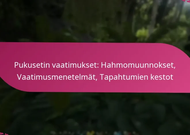 Pukusetin vaatimukset: Hahmomuunnokset, Vaatimusmenetelmät, Tapahtumien kestot