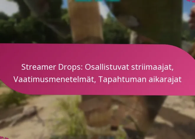 Streamer Drops: Osallistuvat striimaajat, Vaatimusmenetelmät, Tapahtuman aikarajat