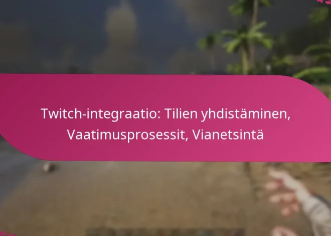 Twitch-integraatio: Tilien yhdistäminen, Vaatimusprosessit, Vianetsintä