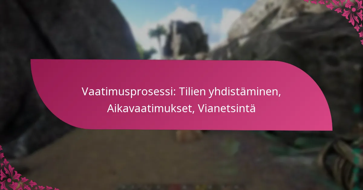 Vaatimusprosessi: Tilien yhdistäminen, Aikavaatimukset, Vianetsintä