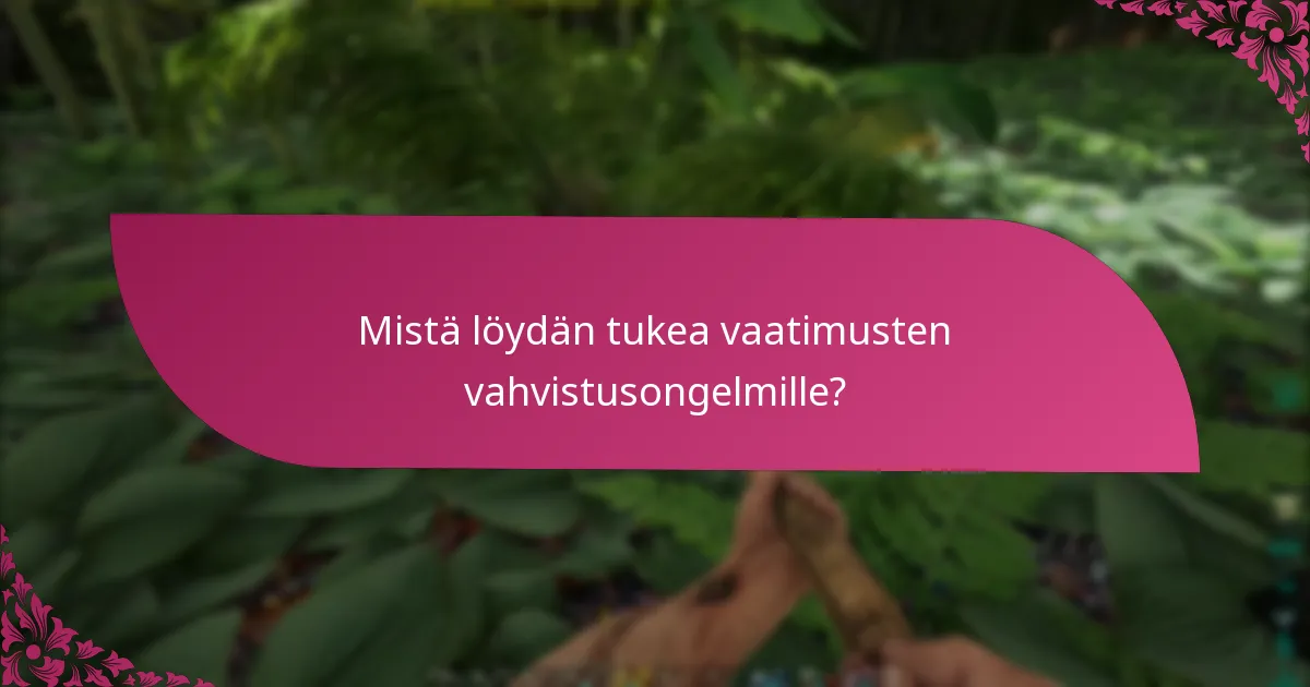 Mitkä vianetsintävaiheet voin ottaa vaatimusten vahvistamisen aikana?