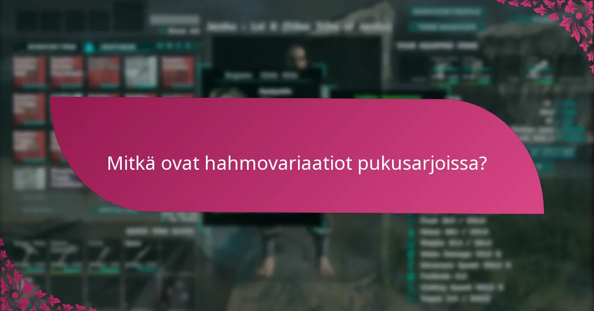 Mitkä alustat tarjoavat pukusarjoja?